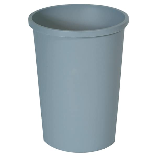 Rubbermaid Commercial 11 gal Round Indoor Plastic Can, Gray, Open Top, Plastic FG294700GRAY - main